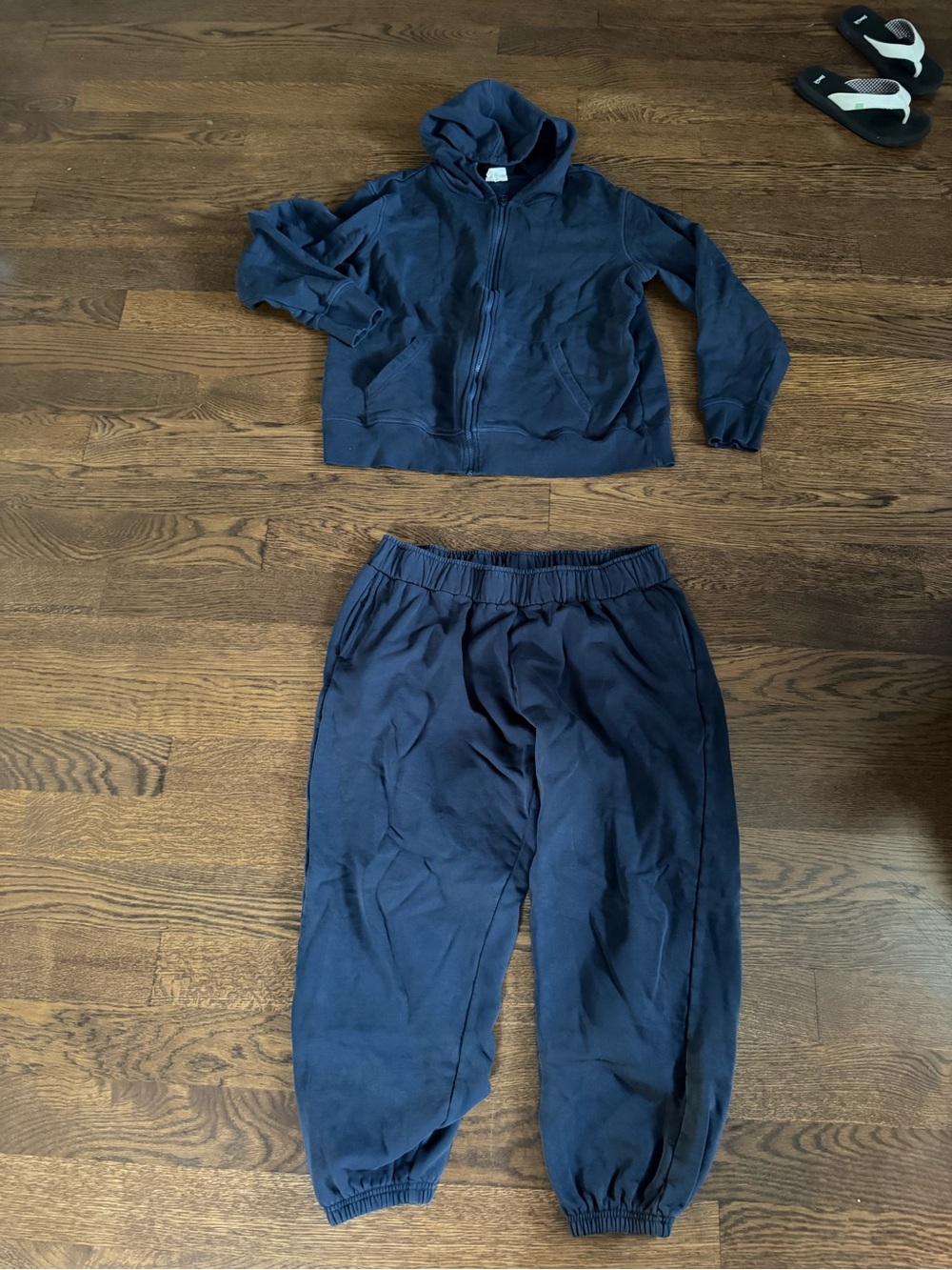 Pact Navy Zip Hoodie and Elastic-Waist Joggers